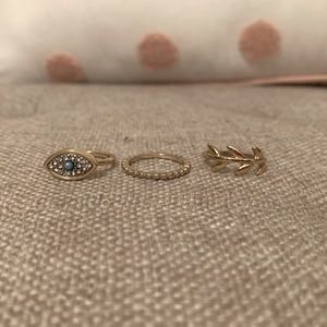 Pack of 3 gold rings
